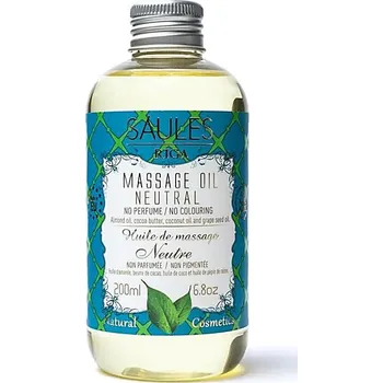 Masážní přípravek Masážní olej - Neutrální (bez vůně) Přírodní složení s vitamínem E, objem 200 ml