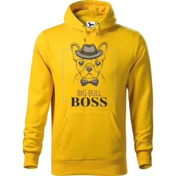 Pánská mikina DOBRÝ TRIKO Pánská mikina s potiskem Big bull boss Velikost pánské mikiny: 2XL, Barva: Žlutá