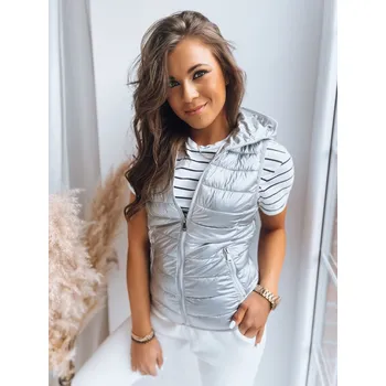 Stříbrná prošívaná dámská vesta TY3549 Velikost: 2XL