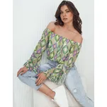 Zelená vzorovaná halenka se spadlými rameny SPRIAN RY2464 Velikost: ONE SIZE