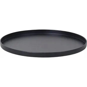 Kulatý kovový tác černý 32 cm do kuchyně nebo obývacího pokoje