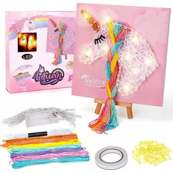 kreativní sada KREATIVNÍ SADA PRO DĚTI ŠABLONY JEDNOROŽEC LED PROPLÉTÁNÍ VYROB SI SÁM