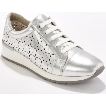 Dámské tenisky Kožené ažurové tenisky, bílé stříbřitá 37