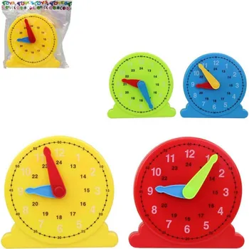 Hodiny Hodiny barevné dětské ručičkové 15cm stolní plast 4 barvy