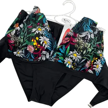 Dámské plavky Hexe dámské dvoudílné plavky bez kostice a odepínací vložkou MONA Barva: Tyrkysová, Velikost: 3XL