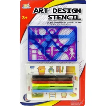 Výtvarná sada Malování s fixami a šablonami kreativní set na kartě