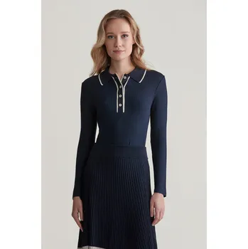 POLOKOŠILE GANT SLIM RIB LS POLO EVENING BLUE