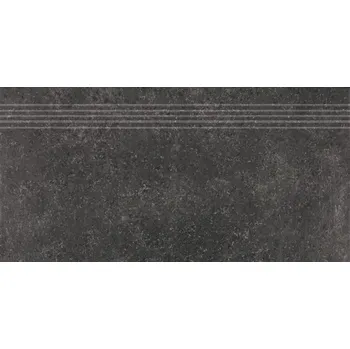 Dlažba RAKO Schodovka Rako Base černá mat rektifikovaná 30x60 DCPSR433 DCPSR433