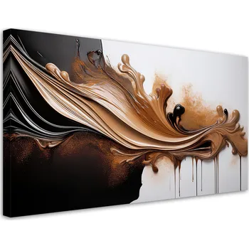 Obraz Obraz na plátně, Abstrakce Hnědá 3D Efekt 100x50