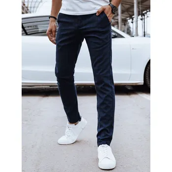 Pánské kalhoty Tmavě modré pánské kárované ležérní kalhoty UX4387 Velikost: 32