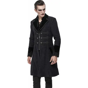 Pánský zimní kabát kabát pánský DEVIL FASHION - Master Of Death Gothic Fur Collar - S