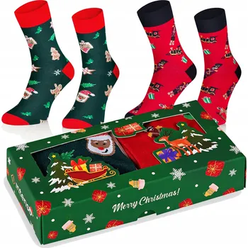 Pánské ponožky Intenso Ponožky 2PAK_ŚWIĘTA zelené, velikost 44-46