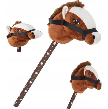 Hobby horsing KOŃ NA KIJKU HOBBY HORSE HNĚDÝ KŮŇ HLAVA NA TYČI PRO CVAL S ZVUKEM