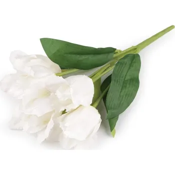 umělá květina Umělá kytice tulipán - 1 bílá