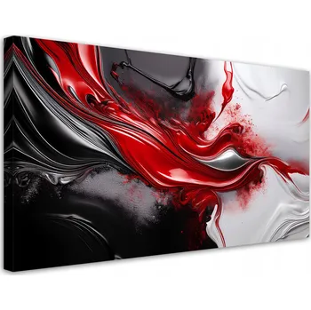 Obraz Obraz na plátně, Abstrakce Červená Černá 3D 100x50