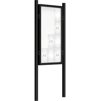 Informační tabulka Venkovní vitrína model 2000 12 x A4, černá, včetně sloupků + doprava zdarma