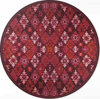 Koberec Hit Kulatý Koberec koberec s grafikou ⌀ 150 cm Rostlinná ozdobná šachovnice