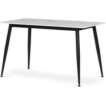 Jídelní stůl Stůl jídelní bílý mramor/černá HT-403M WT