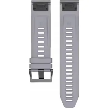 Řemínek na hodinky ŠEDÝ Silikonový Řemínek Garmin FENIX 6X QuickFit (šířka 26 mm)