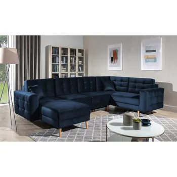 Sedací souprava Rohová rozkládací sedací souprava ASGARD U 326 cm Monolith 79 tmavě modrá univerzální