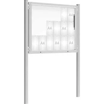 Informační tabulka Venkovní vitrína model 2000 18 x A4, elox, včetně sloupků + doprava zdarma