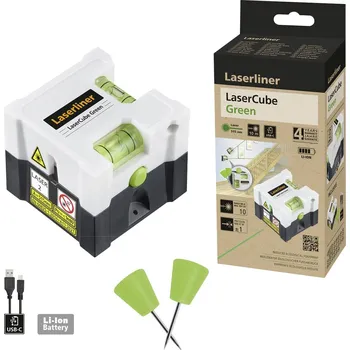 Měřící laser Laserliner LaserCube green křížová laserová vodováha dosah (max.): 10 m