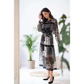 Dámské šaty Dámské šaty 9263 Black - Mefese 40 černo - bílá