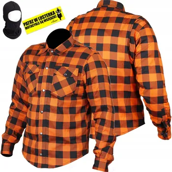 Moto bunda MOTOCYKLOVÁ KOŠILE-BUNDA HUSAR s KEVLAREM pánská oranžová