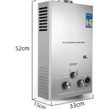 Příslušenství pro ohřívač vody Instantní plynový ohřívač vody propan-butanový plynový kotel 6L 12KW