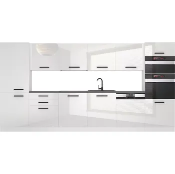 Kuchyňská linka Kuchyňská linka Belini Premium Full Version 360 cm bílý lesk bez pracovní desky NAOMI