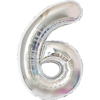 Balónek Fóliový balónek ČÍSLICE 6 k narozeninám, obří balónky 106 cm