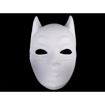 Karnevalová maska Karnevalová maska - škraboška k domalování Varianta: 3 bílá Batman, Balení: 1 ks