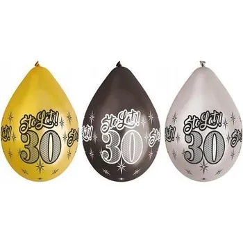 Balónek Balónky závěsné 30. narozeniny metalické mix 12" 6 Ks