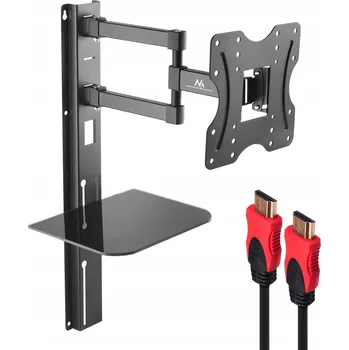 Televizní držák Držák na Televizi s poličkou pro TV 23 32 42 43 palců 30kg + HDMI kabel 1,8m