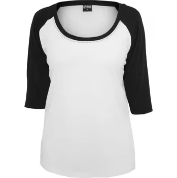 Dámská móda Dámské tričko Urban Classics Ladies 3/4 Contrast Raglan - černo/bílé M