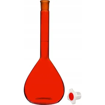 Laboratorní baňka Odměrná baňka 1000 ml zábrus 24/29 třída A oranžová