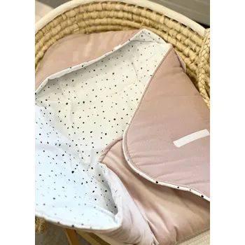 Dětská deka Deka do autosedačky - pudrová s černým puntíkem