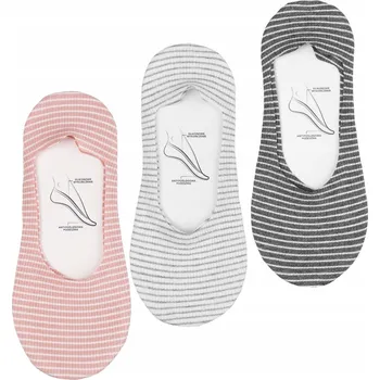 Dámské oblečení 3x Dámské Kotníkové Ponožky Ponožky s barevnými pruhy, pohodlné MORAJ 38-41