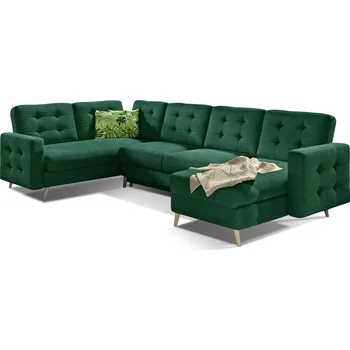 Sedací souprava Rohová rozkládací sedací souprava ASGARD U 326 cm Kronos 19/Jungle 32 tmavě zelená univerzální