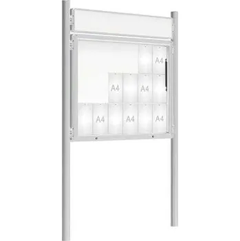 Informační tabulka Venkovní vitrína model 2000 18 x A4, elox, včetně sloupků a záhlaví + doprava zdarma