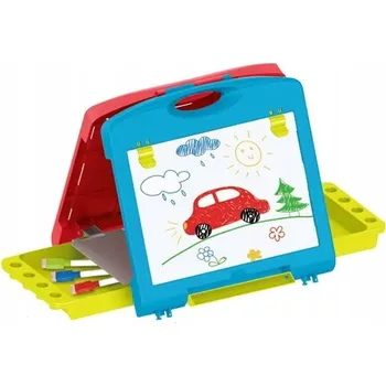 Magnetická kreslící tabulka Magnetická kreslící oboustranná tabulka, kufřík a magnetická abeceda 55 cm