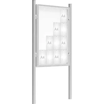 Informační tabulka Venkovní vitrína model 2000 16 x A4, elox, včetně sloupků + doprava zdarma