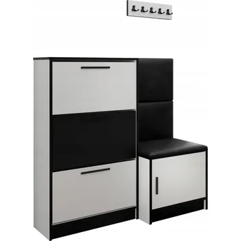 Botník Botník s lavicí Kier 123,6 x 124,7 x 39 cm bílý