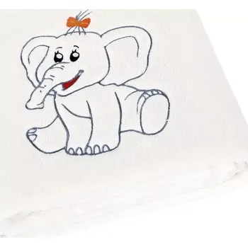 Dětská deka Bellatex Dětská přikrývka Micro 75x100cm s výšivkou sloník bílá