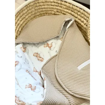 Dětská deka Deka do autosedačky - béžová se spícími medvídci