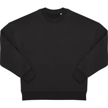 pracovní mikina B&C Mikina B&C Influence Crew, těžká oversize, unisex COT01IC0100214-black Černá 4XL