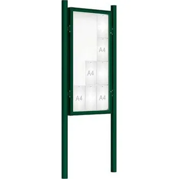 Informační tabulka Venkovní vitrína model 2000 12 x A4, zelená, včetně sloupků + doprava zdarma