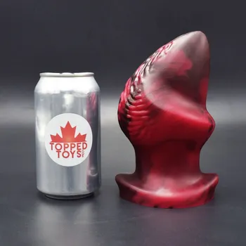 Anální kolík Topped Toys Lotus 120 Forge Red, prémiový silikonový anální kolík 16,5 x 9,7 cm