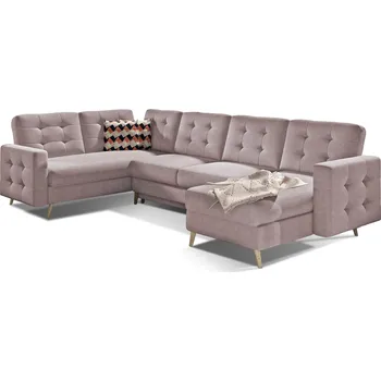 Sedací souprava Rohová rozkládací sedací souprava ASGARD U 326 cm Soro 61/Zigzag 60 růžová univerzální
