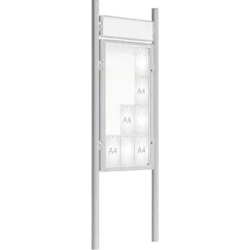 Informační tabulka Venkovní vitrína model 2000 12 x A4, elox, včetně sloupků a záhlaví + doprava zdarma